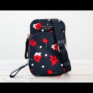 Kate Spade Nylon North South Zip Phone Crossbody in Whimsy Floral Print